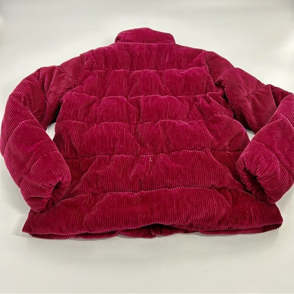 Old Navy Burgundy Boxy Full Zip frost free corduroy puffer jacket Small - Picture 9 of 9